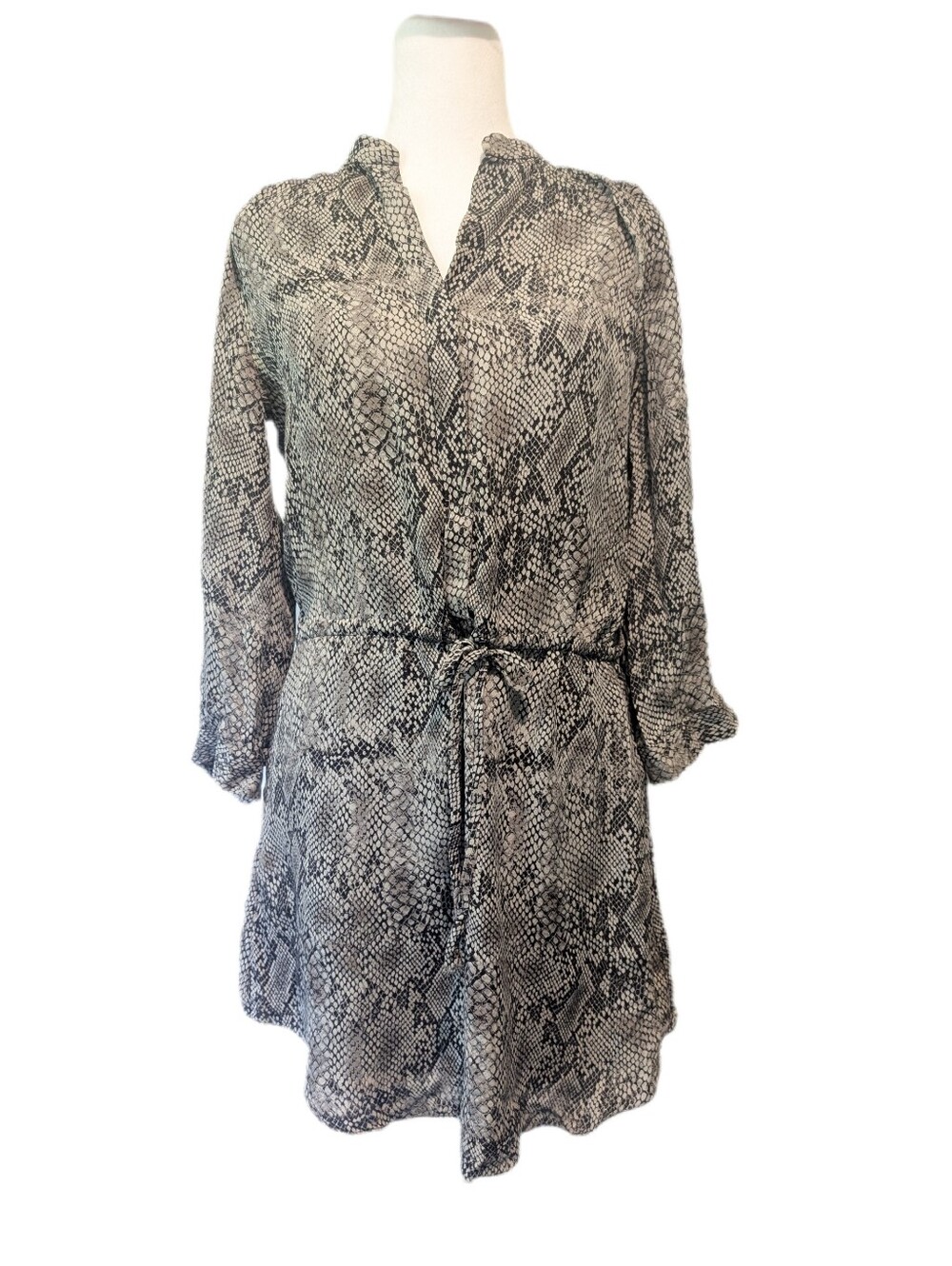 Aritzia Babaton Bennet Dress Silk Snakeskin Drawstring Waist Lined Skirt -S-